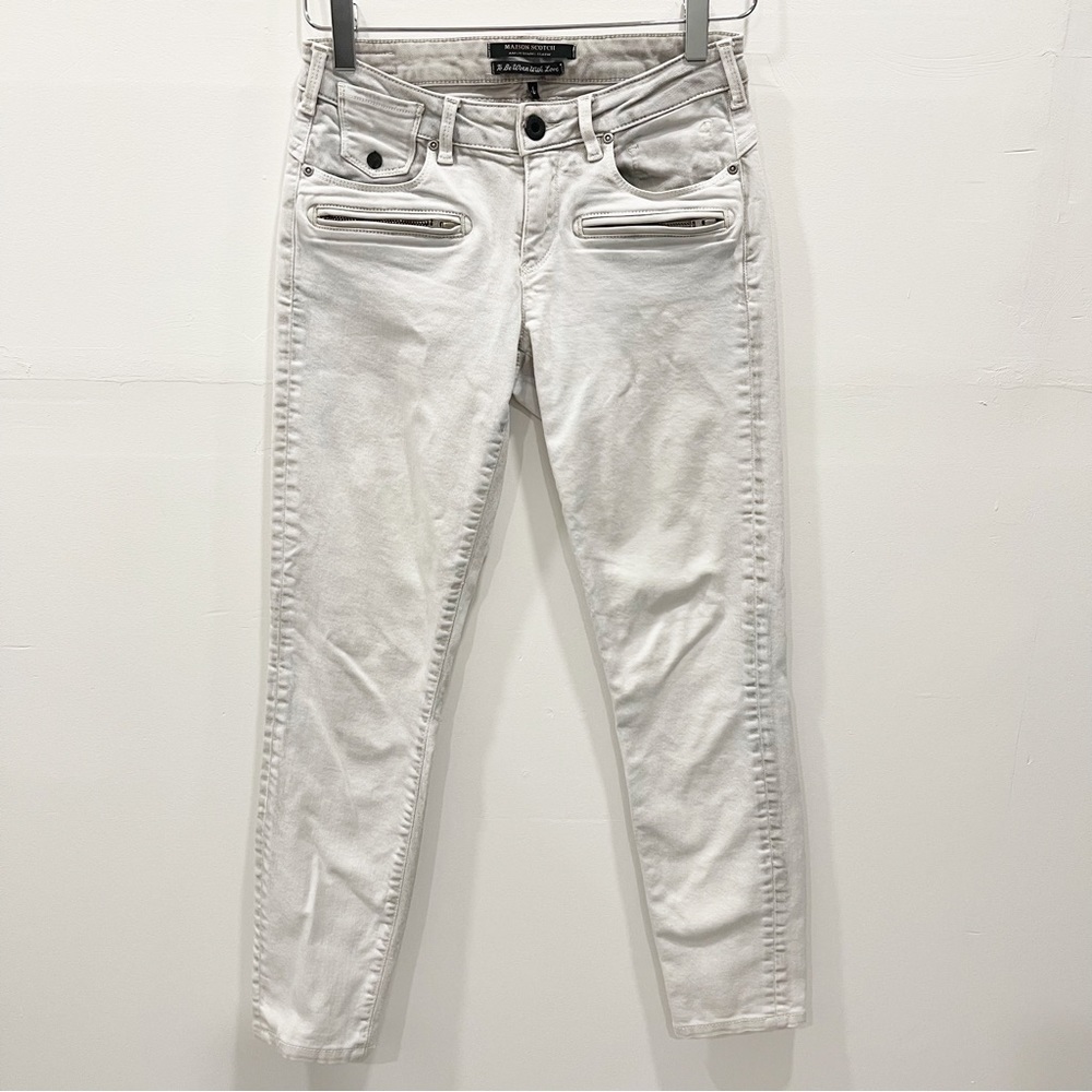 Maison Scotch La Parisienne Skinny Jeans Zip Pocket Light Grey 26 x 32